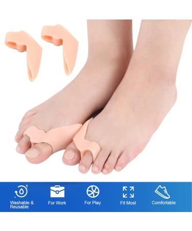 HAOSEM Toe Spreader & Separator for Bunion Relief | Gel Toe Protector Foot Care Tool - 2 Pack Beige - Buy Online on GoSupps.com