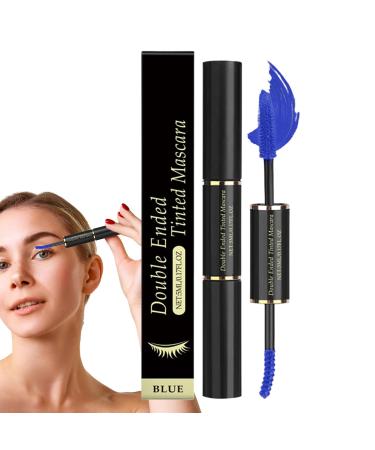 Chaies Colored mascara without clumping waterproof volumelengthening dirtrepellent double head mascara for wedding date party evening out prom blue