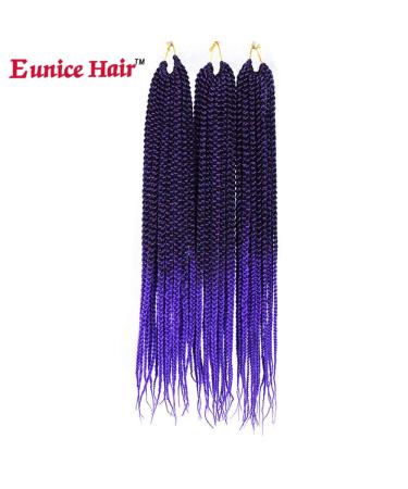 6 Packs Eunice Hair Long Braids Extensions 24 Inch - T1B/Purple Kanecalon for DIY Crochet - 100g/Pack - Buy Online on GoSupps.com