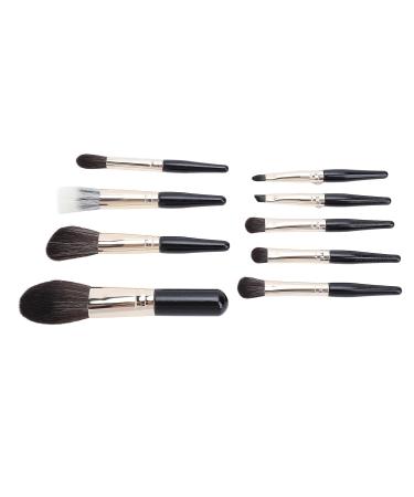 Small Makeup Brush Set - 9Pcs Travel-Friendly Fiber Brushes for Easy Powder Application (Black - Buy Online on GoSupps.com