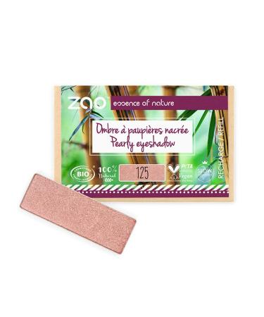Zao Rectangle Eye Shadow Rectangular Mother of Pearl Eye Shadow Sunshiny Pink No.125 Refill