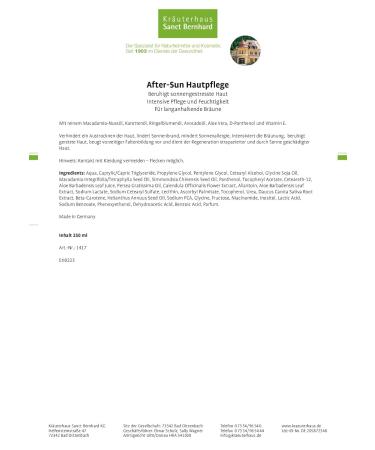 Sanct Bernhard Sun Set | Sunscreen Lotion SPF 10 & After-Sun Cream with Jojoba Oil - International Shipping - Buy Online on GoSupps.com