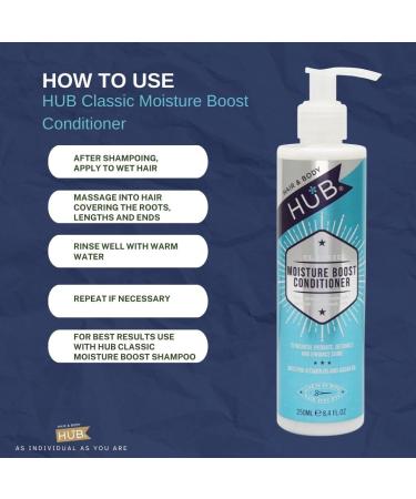 HUB Classic Moisture Boost Conditioner 250ml - Best for Dry Damaged Colored & Permed Hair | International Shipping Available - Buy Online on GoSupps.com