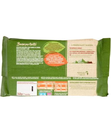 Galbusera Buonpertutti Pack of 3 organic flour crackers with type 2 flour sesame seeds and flax 240 g + Italian Gourmet polpa 400 g - Buy Online on GoSupps.com
