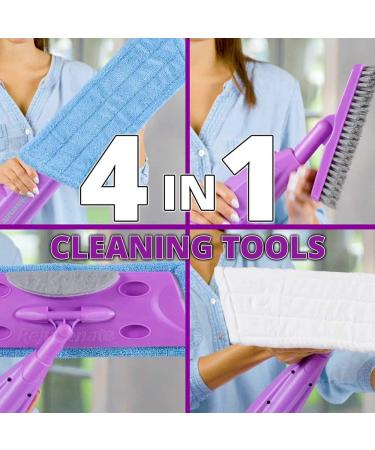 Rejuvenate Click N Clean Multi-Surface Spray Mop Kit  Complete Bundle with Grout Brush  Reusable Microfiber Pads and All Floors Cleaner - Buy Online on GoSupps.com