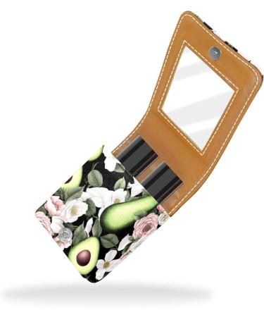 Buy Yin Yang Avocado Egg Rose Lipstick Case - Mini Leather Lip Gloss Organizer with Mirror | International Shipping Available - Buy Online on GoSupps.com