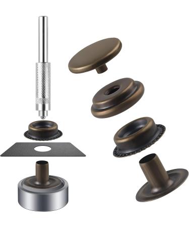 200 Pieces (50Sets) Leather Snap Fastener Kit Tool 5/8 inches (15mm) Snaps for Leather Press Studs Snap Fasteners Stainless Snaps Buttons for Canvas DIY  Bags  Clothes  Fabric  Jeans (Bronze) - Buy Online on GoSupps.com