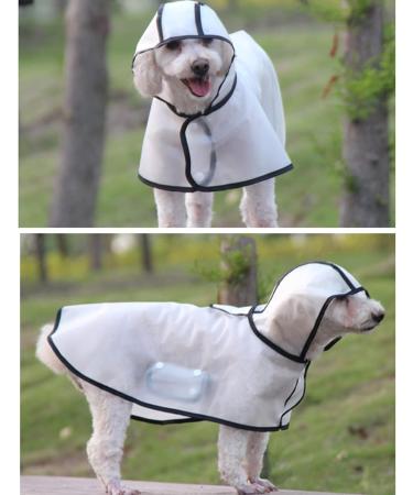 Lazyspace Waterproof Dog Rain Coat - Transparent Pet Rain Jacket for Small & Medium Dogs - Lightweight & Stylish M White - Buy Online on GoSupps.com
