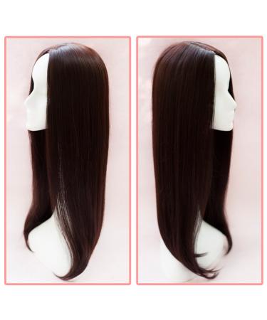 26 Long Straight Dark Brown Clip On Wig for Women - Thick Middle Part Style - Buy Online on GoSupps.com