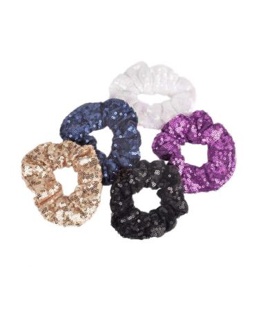 Shop Beaupretty 4-Piece Sequin Hair Scrunchies Stylish Rubber Ponytail Holders & Hair Accessories for All Hair Types | International Shipping Available - Buy Online on GoSupps.com