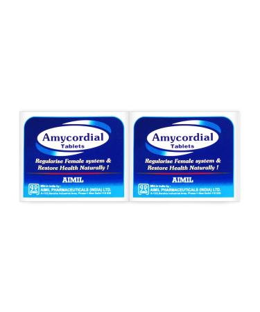 AIMIL Amycordial Tablets - 30 Tablets (Pack of 2) | Female Health Restorative | Contains Shatavari Amla Guduchi Methi and more
