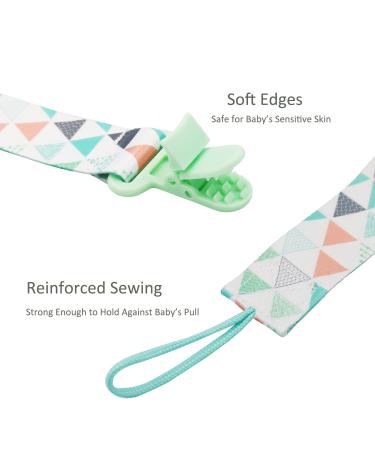 Fenfang Baby Pacifier Chain Set - 5 Fabric Bands & Silicone Rings - Pink Pacifier Clips for Girls - Buy Online on GoSupps.com