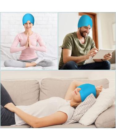 AOOWU Migraine Gel Cap - Reusable Hot and Cold Compress for Migraine Relief - Relieve Tension, Headache, and Eye Pain - Blue - Buy Online on GoSupps.com