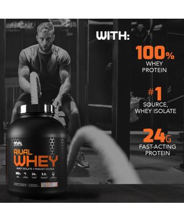 Rival Nutrition Rival Whey Protein Powder | 100% Whey Protein Isolate Sourced Protein Powder | 24g Protein 5g BCAAs Low Fat Low Sugar | 72 Servings 5LB (Cookies & Cream) Cookies & Cream 5LB - Buy Online on GoSupps.com