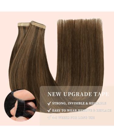 YDDM Tape In Extensions - 20 Pcs Invisible Real Hair Extensions (20 Inch P2/6#) - Premium Skin Weft Tape Extensions - Buy Online on GoSupps.com
