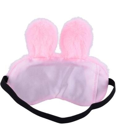 ULIFEMALL Cute Rabbit Sleeping Mask - Soft Plush Bunny Blindfold for Kids & Adults - Pink - Buy Online on GoSupps.com