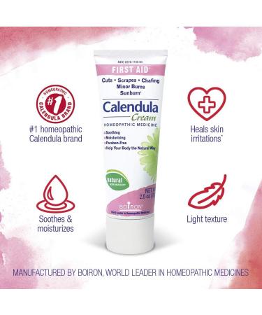 Boiron Calendula Cream 2.5 oz - Homeopathic Relief for Skin Irritation & Burns - International Shipping Available - Buy Online on GoSupps.com