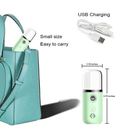 Sen-Foree Nano Spray Mini Handheld Face Steamer USB Rechargeable - Green | Facial Moisturizing, Daily Makeup, Skin Care - Buy Online on GoSupps.com