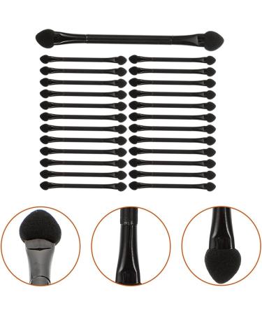 BELLIFFY 25 Pcs Dual Ended Makeup Brush Black Makeup Plastic Eyeshadow Sponge Brush - Buy Online on GoSupps.com