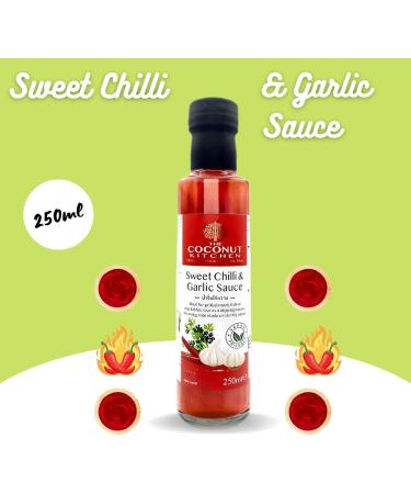 Coconut Kitchen Sauce Bottle Pick N Mix | Choose From 6 Flavours | Chilli Garlic Honey-Garlic Miso Sesame Sriracha Hot-Chilli Sweet-Chilli Thai Sweet - Pack of 3 x 250g - Buy Online on GoSupps.com