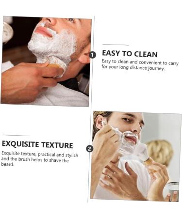 Angoily Vintage Wooden Handle Shaving Brush - Eco-Friendly Beard & Razor Brush for Men | Premium Roof Hair & Synthetic Fiber - Buy Online on GoSupps.com
