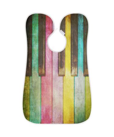 Rainbow Music Piano Keys Beard Bib Apron - Non-Stick Waterproof Hair Catcher for Men Perfect Grooming Cloth with Suction Cups | Ideal Gifts for Men - Buy Online on GoSupps.com