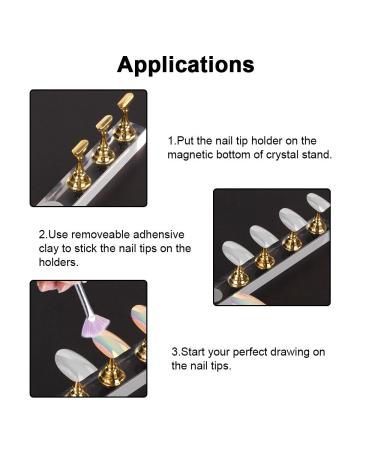 Anself Acrylic Nail Holder & Practice Board Premium Nail Displayer in Gold for Professional Nail Art - Buy Online on GoSupps.com