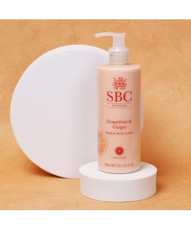 SBC Skincare Grapefruit & Ginger Hand & Body Lotion 300ml Zesty Non-Greasy Body Lotion Vegan Friendly - Buy Online on GoSupps.com