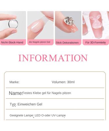 Krmoau Nail Glue Gel Nail Glue Strong 30ml Long Lasting Adhesion Strong Adhesion 3D Non Stick Nail Art Gel Nail Glue for Salon and Home - Buy Online on GoSupps.com