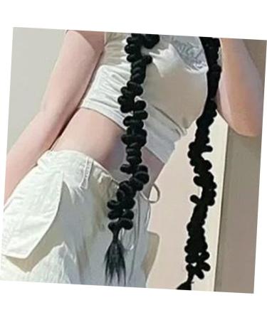 Ipetboom Braid Wigs Wig Braid Ponytail Gabor Wigs for Women Braided Ponytail Women Hair Extensions Braid Wig Hair Extensions for Braids High Temperature Wire Personality Women's Extend 75X8CM Black - Buy Online on GoSupps.com