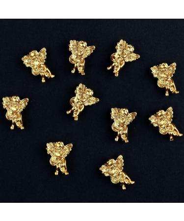 10pcs Baroque Angel Baby Nail Charms - 3D Embossed Cupid Charms for DIY Manicure - Gold Nail Accessories - Buy Online on GoSupps.com