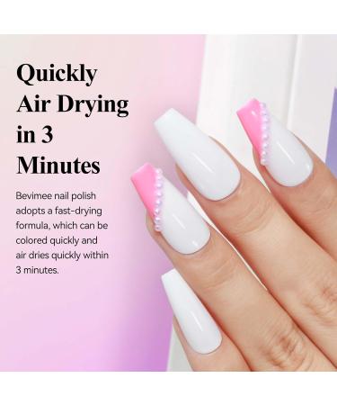 Quick Dry Milky White Nail Polish - Air Fast Drying Water-Based Fingernail Lacquer Non-Gel 12ML | Perfect for Summer Nail Art - Buy Online on GoSupps.com