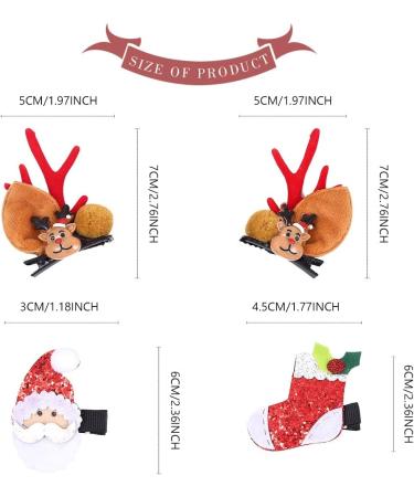 Evlry Christmas Hair Clip Set Reindeer Hair Barrettes Santa Hair Clips Christmas Tree Hair Accessories Gift Set Party Festival Hair Decor for Kids Adults(Set of 4) (Red) - Buy Online on GoSupps.com