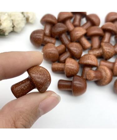 Home Decoration Natural Golden Sand Crystal Mushroom Shaped Polished QuartzStones Specimen Home Decoration Crystals Stones ERTEYIN (Size : 1pc)