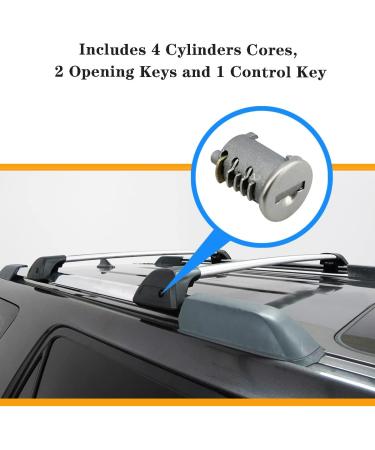 Yakima Car Rack System Lock Cylinder Set - 4 Cores, 2 Keys, 1 Control Key for Lockable Accessories - Ideal for Bikes, Surfboards, Canoes, Kayaks, Ski, Snowboard Racks - Buy Online on GoSupps.com
