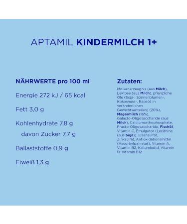 APTAMIL Children's Milk 1+ | Nutrient-Rich Formula for Growing Kids | 800g - No Palm Oil - 42 Portions of 130ml - International Shipping Available - Buy Online on GoSupps.com