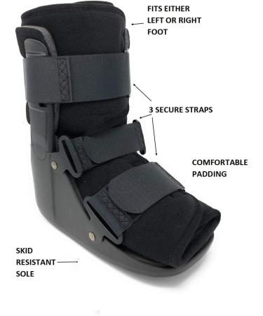 Superior Braces Low Top Non-Air Medical Walker Boot for Ankle & Foot Injuries - Black (Small) - Buy Online on GoSupps.com
