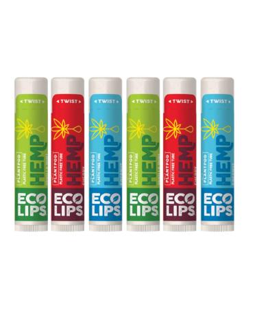 Eco Lips Organic Hemp Lip Balm with Beeswax  Coconut Oil  Vitamin E. Best Chapstick to Soothe & Moisturize Dry  Chapped Lips (Variety  6-Pack) Cherry  Coconut  Vanilla Mint 6 Count (Pack of 1)