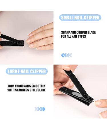 JAZZZNAP Black Nail Clippers Set - Ultra Sharp Fingernail & Toenail Clipper with Curved Blade Edge - 2 Count - Buy Online on GoSupps.com