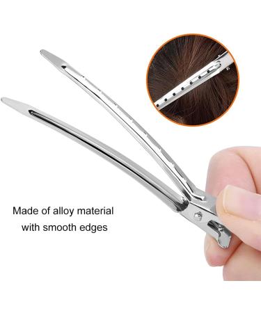 Duck Bill Hair Clips Silver Metal Hair Clips for Styling Metal Hair Clips for Women Long Hair Metal Curl Setting Section Hair Clips Duck Bill Sectioning Clips Pin Curl Clips with a Pin Tail Comb - Buy Online on GoSupps.com