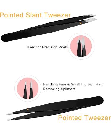 Jiasoval 4-Piece Eyebrow Tweezers Set - Precision Plucking & Face Hair Removal | Stainless Steel Beauty Tool for Women - Buy Online on GoSupps.com