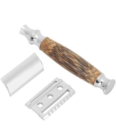 Safety Razor Bamboo Handle - Eco-Friendly Manual Shaver for Men & Women | Portable Beard & Body Hair Trimmer - Buy Online on GoSupps.com