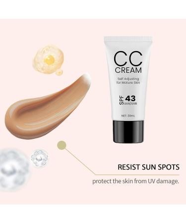 CC Cream for Older Women Skin Tone Adjusting CC Cream Spf 43 Self Adjusting for Mature Skin Intense Moisture Conceals Pigmentation All Skin Types (2 PCS) - Buy Online on GoSupps.com