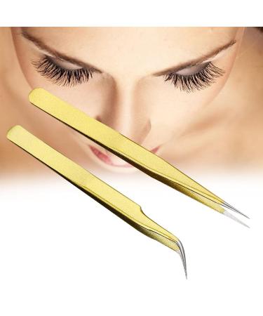Professional Stainless Steel Eyelash Tweezers for Extensions | Precision Tweezers for Artificial Eyelashes - Shop Now! - Buy Online on GoSupps.com