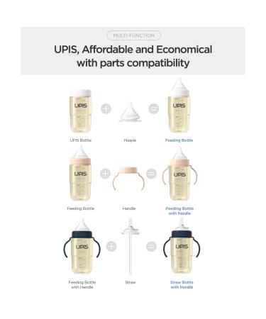 Medience UPIS Silicone PPSU Sippy Cup with Straw 8.8 oz. Navy - BPA-Free Spill-Proof Drinking Bottle for Kids and Toddlers - Buy Online on GoSupps.com