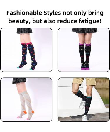 7 Pairs Medical Compression Socks 15-20 mmHg for Women and Men - Colorful Support for Varicose Veins, Athletic, Running, Cycling, Pregnancy - Multi-Colored S-M - Buy Online on GoSupps.com