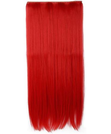 26" Hair Extensions One Piece Clip in Straight Full Head Silky Hair Pieces - Red(Length:66cm Weight:120g) 26" Inch Red - Buy Online on GoSupps.com
