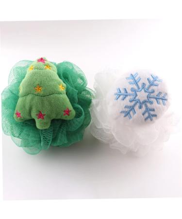 Beaupretty 4pcs Bath Ball & Flower Loofah Set - Snowflake Bath Sponges & Christmas Accessories for Kids - Buy Online on GoSupps.com