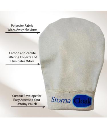 StomaCloak Ostomy Pouch Covers - Odor Reducing Moisture Wicking Fit All Sizes - 3-Pack (Beige) for Colostomy Ileostomy Urostomy Bags - Buy Online on GoSupps.com