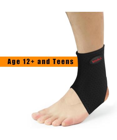 Luwint Kids Youth Neoprene Ankle Brace - Foot Tendonitis Sleeve Support for Sprains & Arthritis - Open Heel Sock Wrap for Sports - Buy Online on GoSupps.com